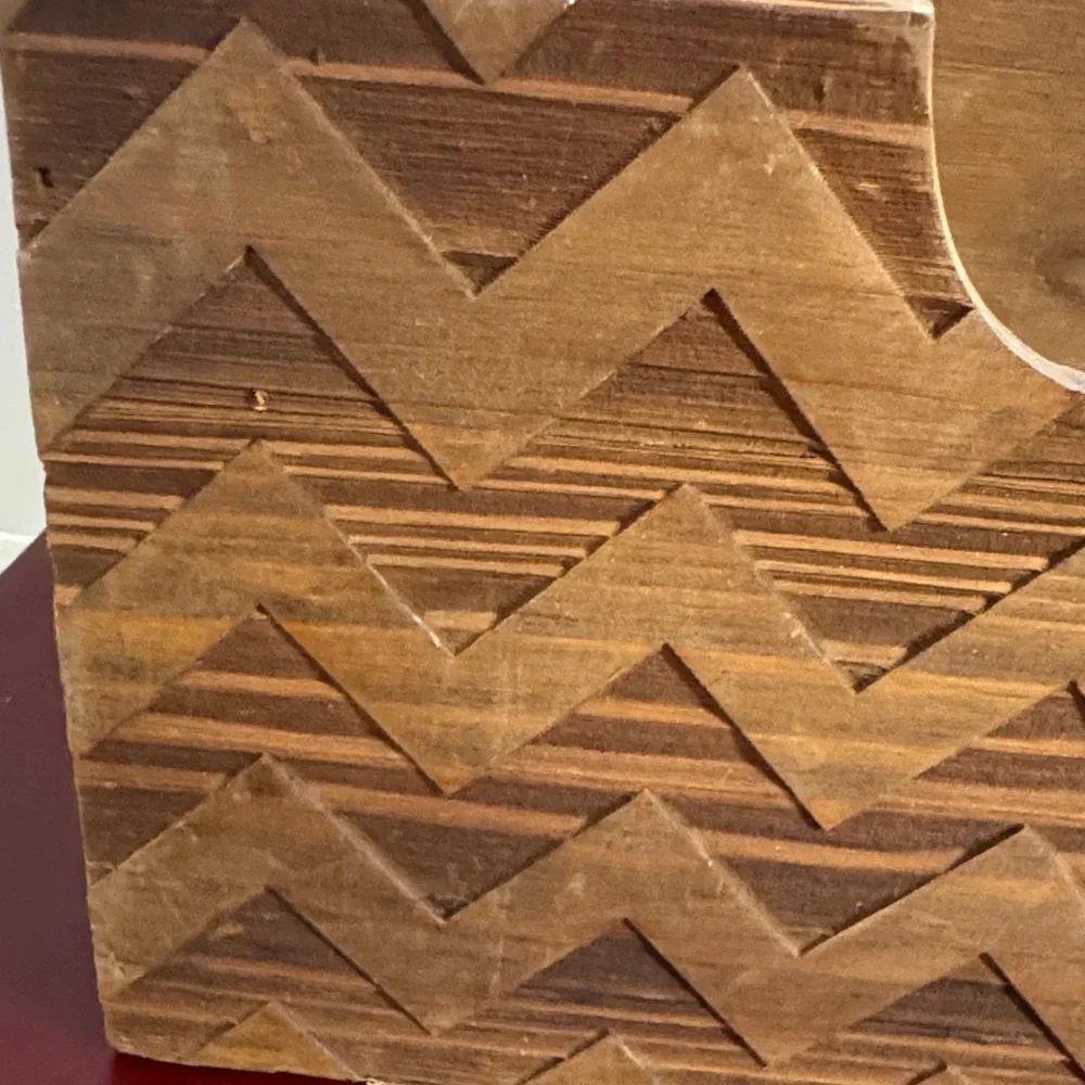 Rustic Wooden Organizer with Chevron Pattern